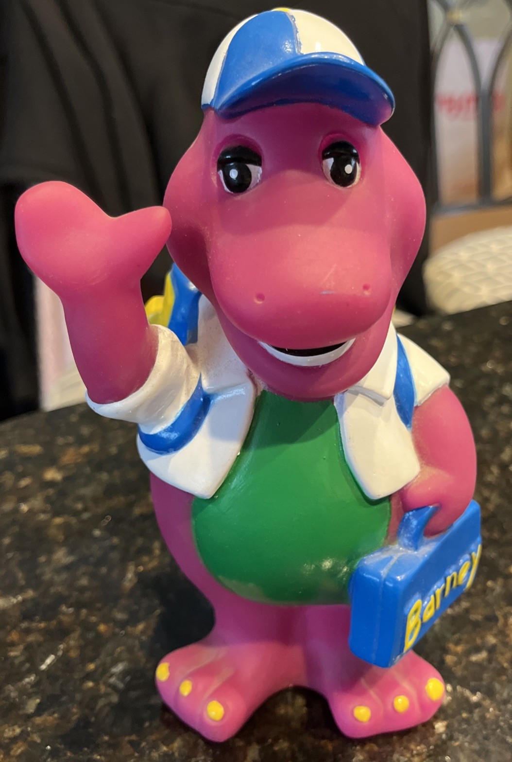 Vintage 1992 Lyons Group Barney Purple Dinosaur Coin Piggy Bank Back to School