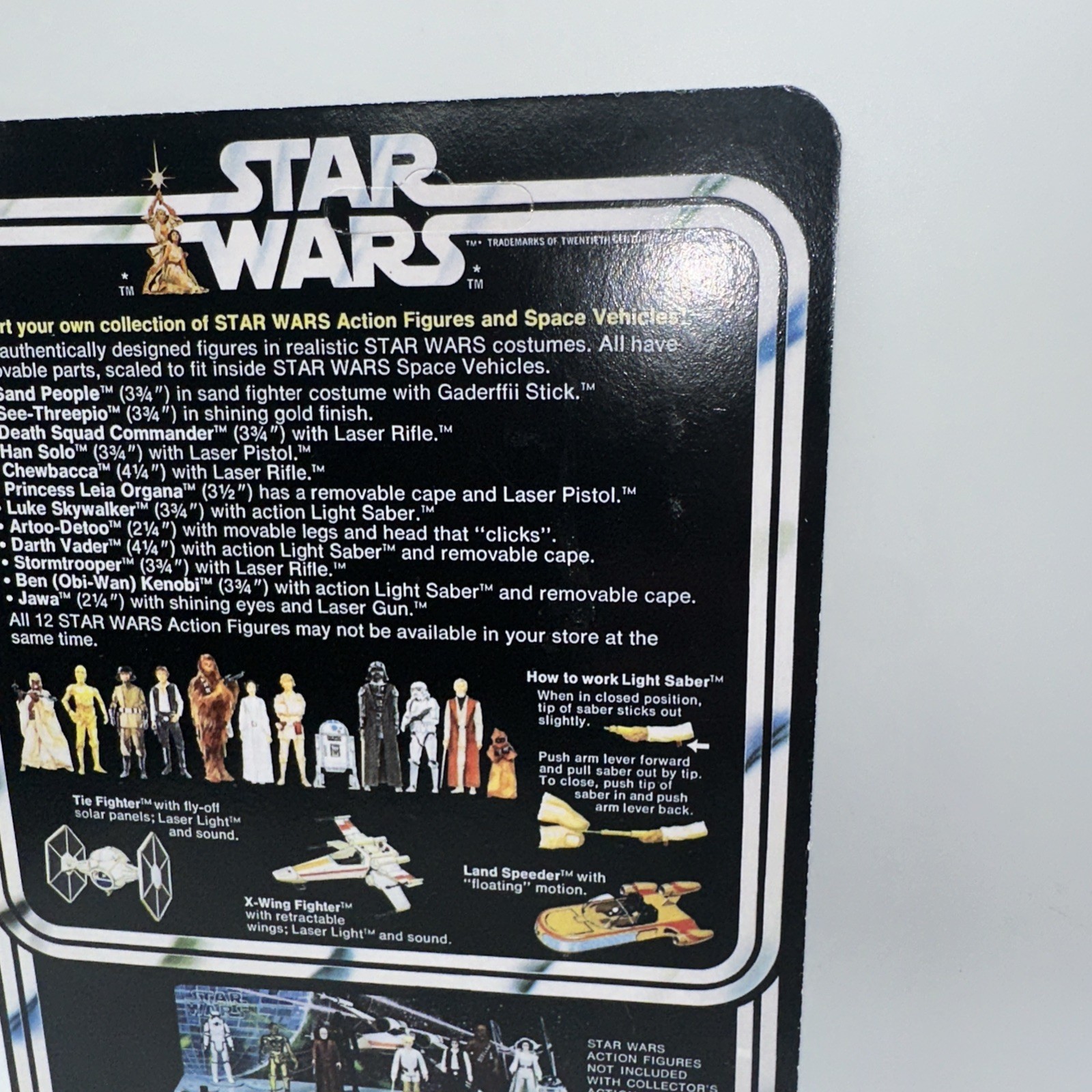 Vintage Star Wars Original Death Squad Commander on Custom 12 Back A NEW HOPE