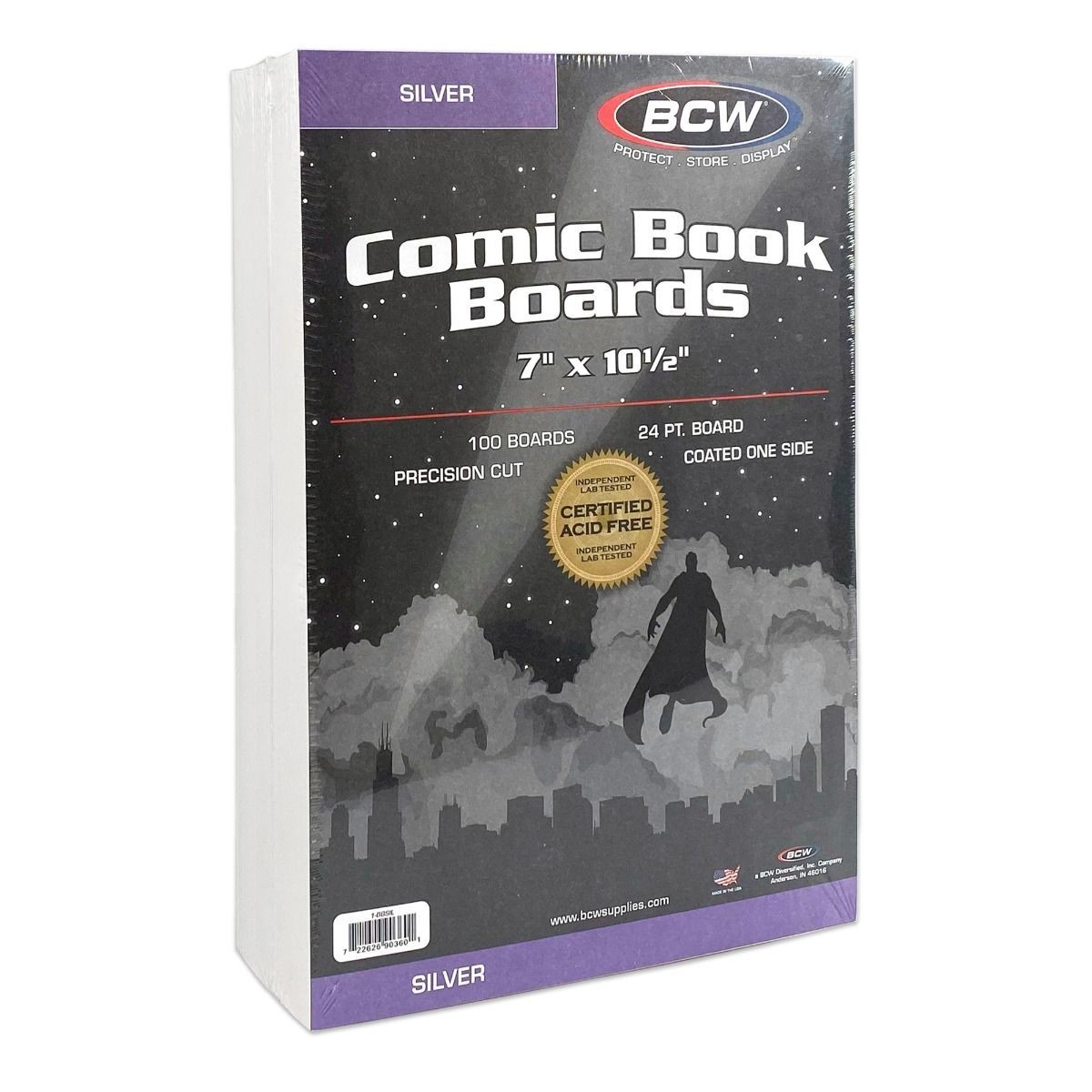 100 Pack – BCW Silver Age Comic Book Backer Boards Acid Free 24PT 7″ X 10 1/2″