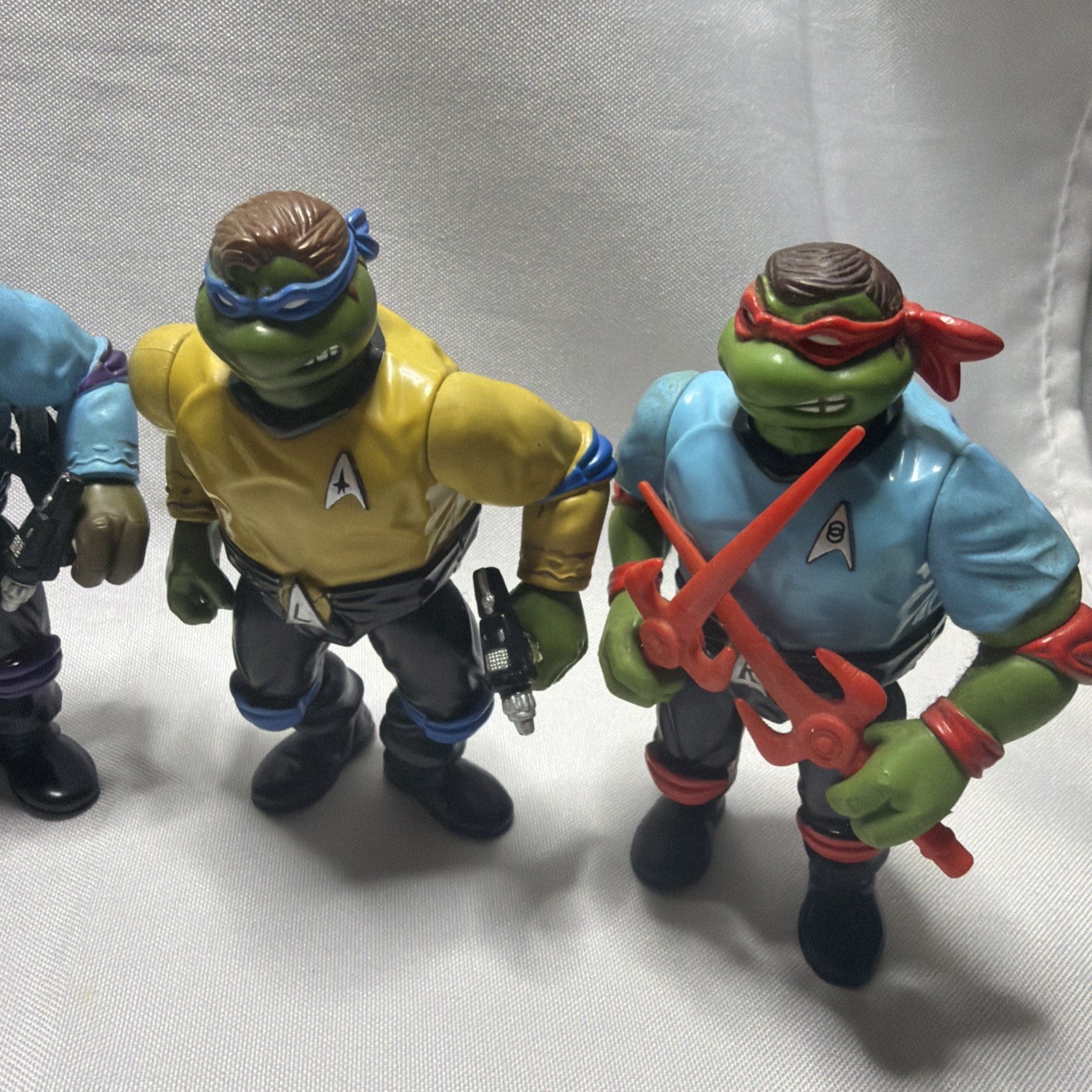 TMNT Star Trek Teenage Mutant Ninja Turtles Set 4 Playmates Action Figures
