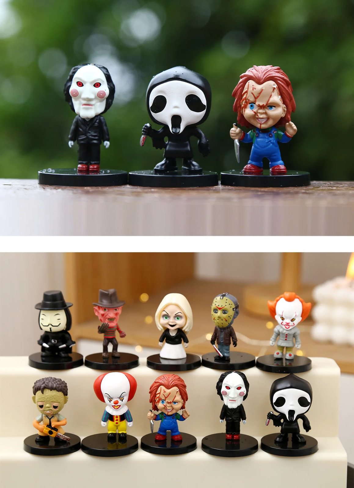 10PCS Horror Character Figure Set PVC Collectible Halloween Toys
