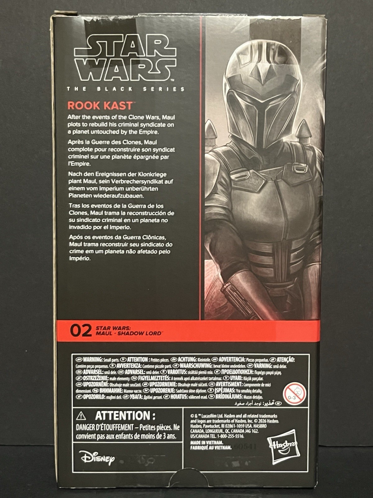 STAR WARS BLACK SERIES ROOK KAST MAUL SHADOW LORD FAN CHANNEL FIGURE #02 IN HAND