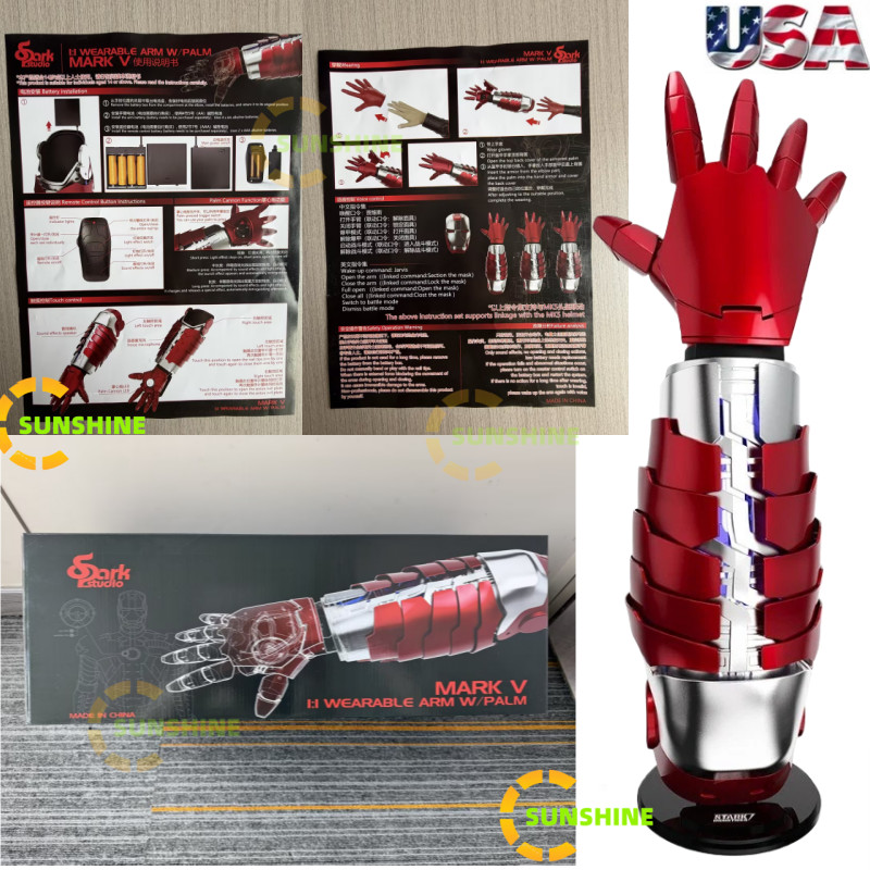 US!!! Autoking Iron Man Helmet MK5 1/1 Voice-controll Mask or Reactor Base Stand