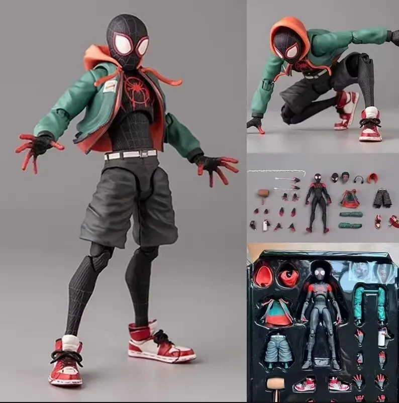 Spider-Man Action Figure Miles Morales Into The Spider Verse Toy Gift With Box