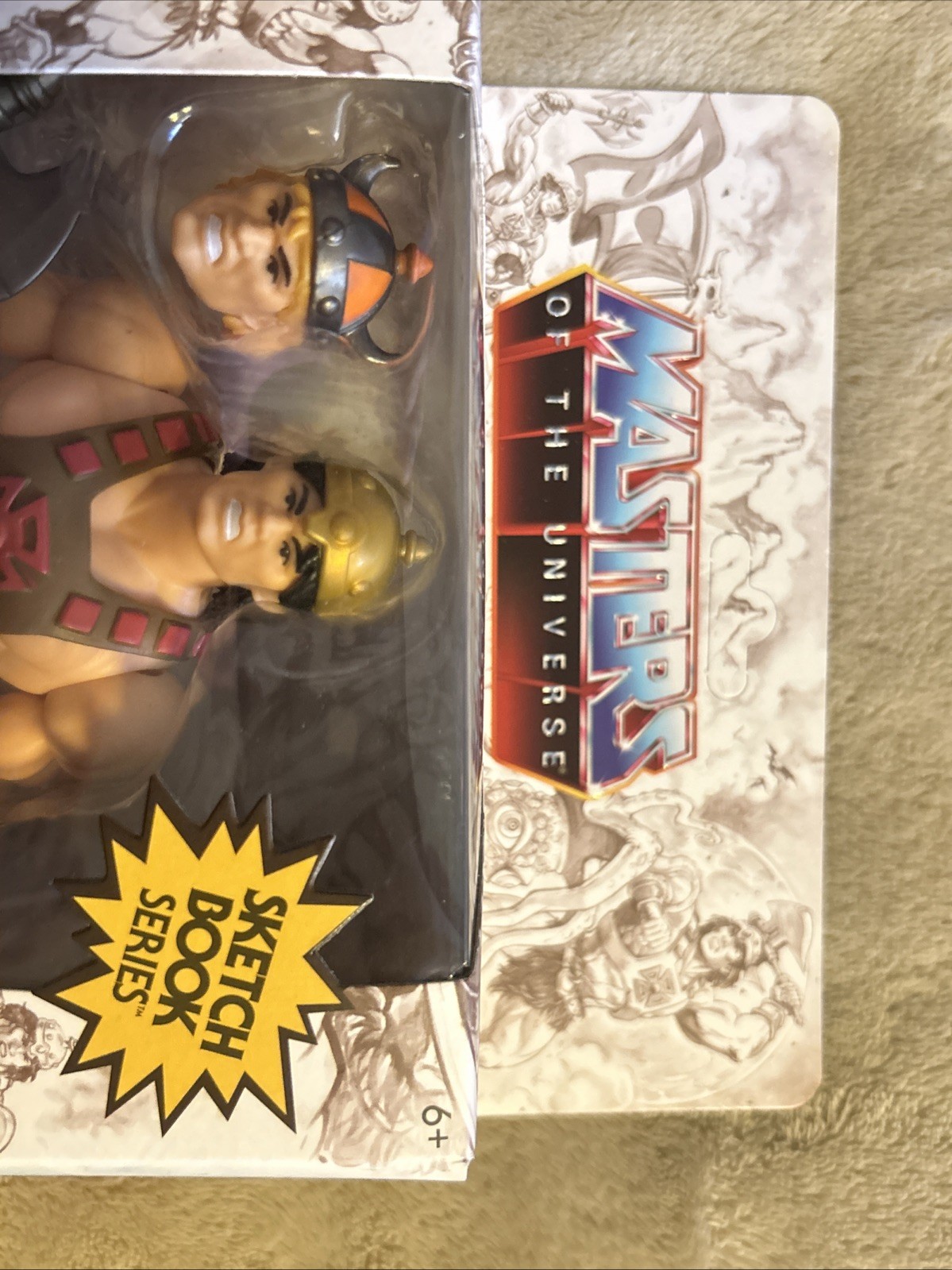 Skeletor Masters of the Universe MOTU Mattel + Sketch Book He Man ( 4 Figures )