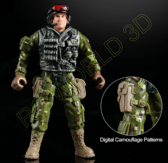 Army Men Action Figures Set OF 12 +12 WEAPON SET PLASTIC ABS GREEN BARRETS 1:18