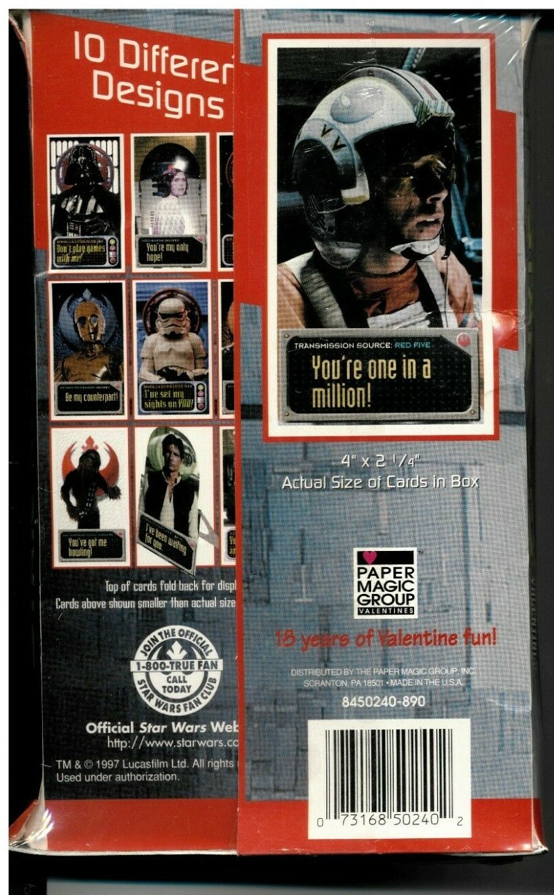 New Star Wars 30 Stand-up Valentines Day Cards Factory Sealed 1997