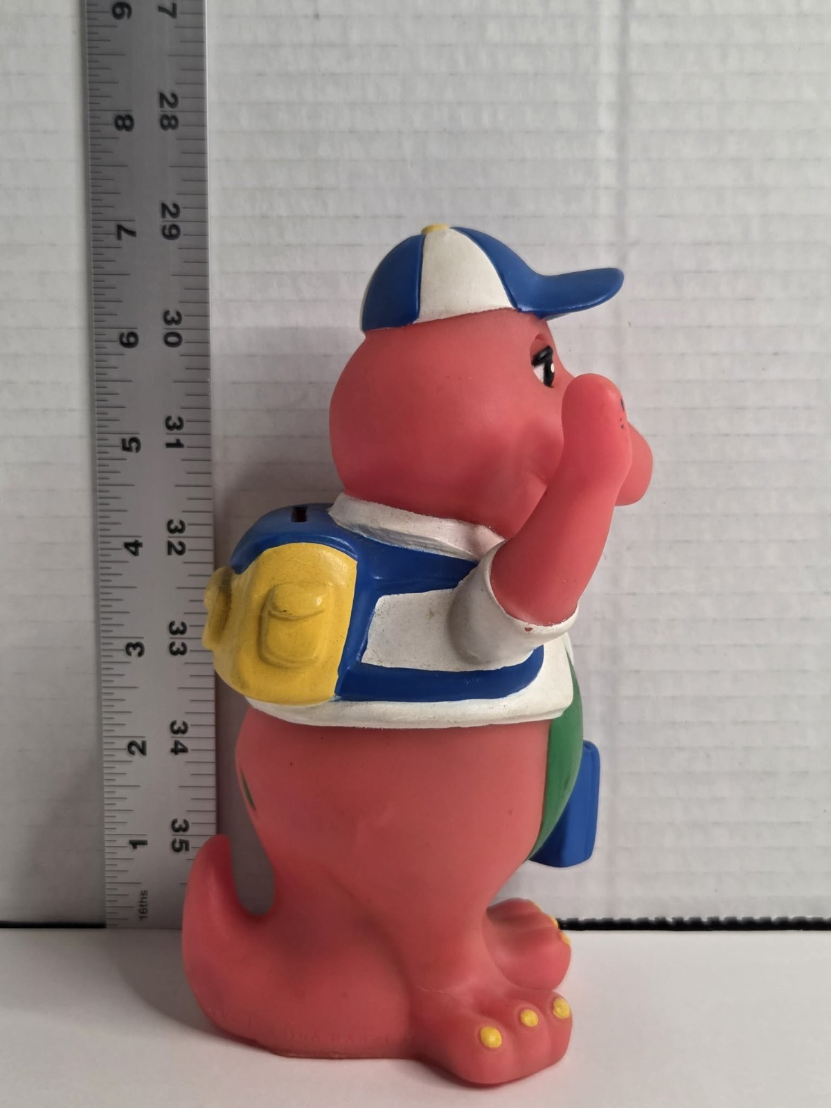Vtg Lyons Group 7″ Barney Purple Dinosaur Coin Piggy Bank Back to School