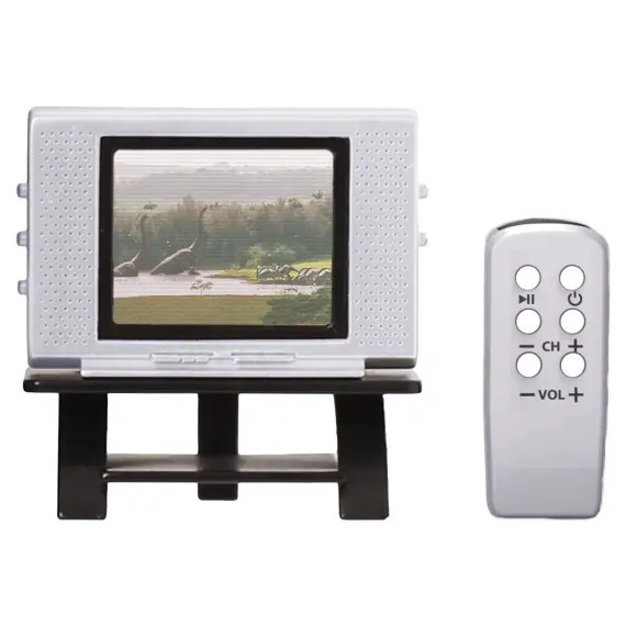 Tiny TV Classics Collectible TV with Real Working Remote (Jurassic Park)