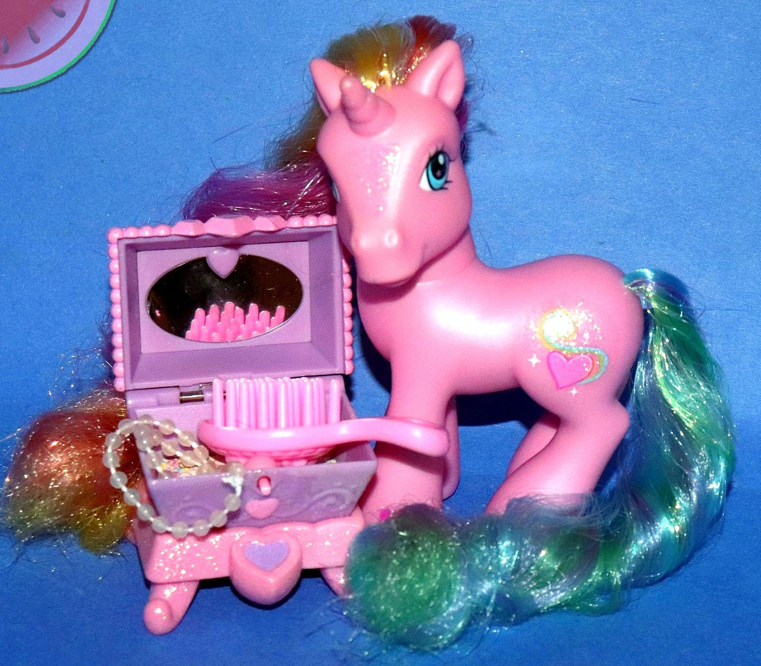 My Little Pony G3 Crystal Princess RARITY Long Hair Unicorn Jewelry Chest MLP
