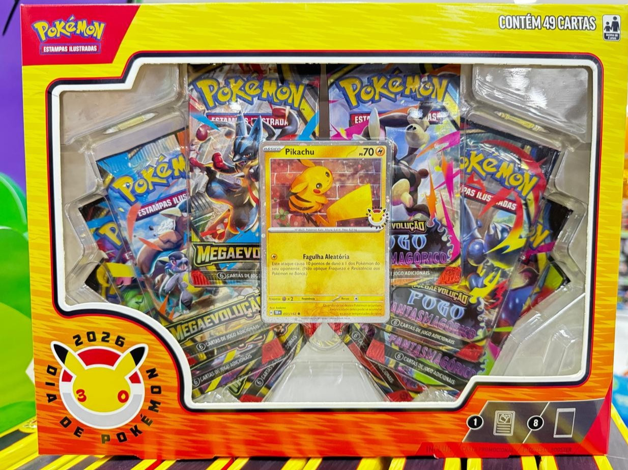 Pokemon Pikachu 30 Years Box Set Pokemon Day 2026 Brazilian Game 49 Cards