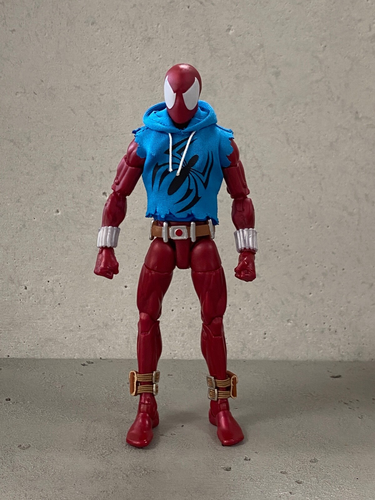 PB-SSH-SPD: 1/12 Blue hoodie for Marvel Legends Scarlet Spiderman (Updated Ver.)