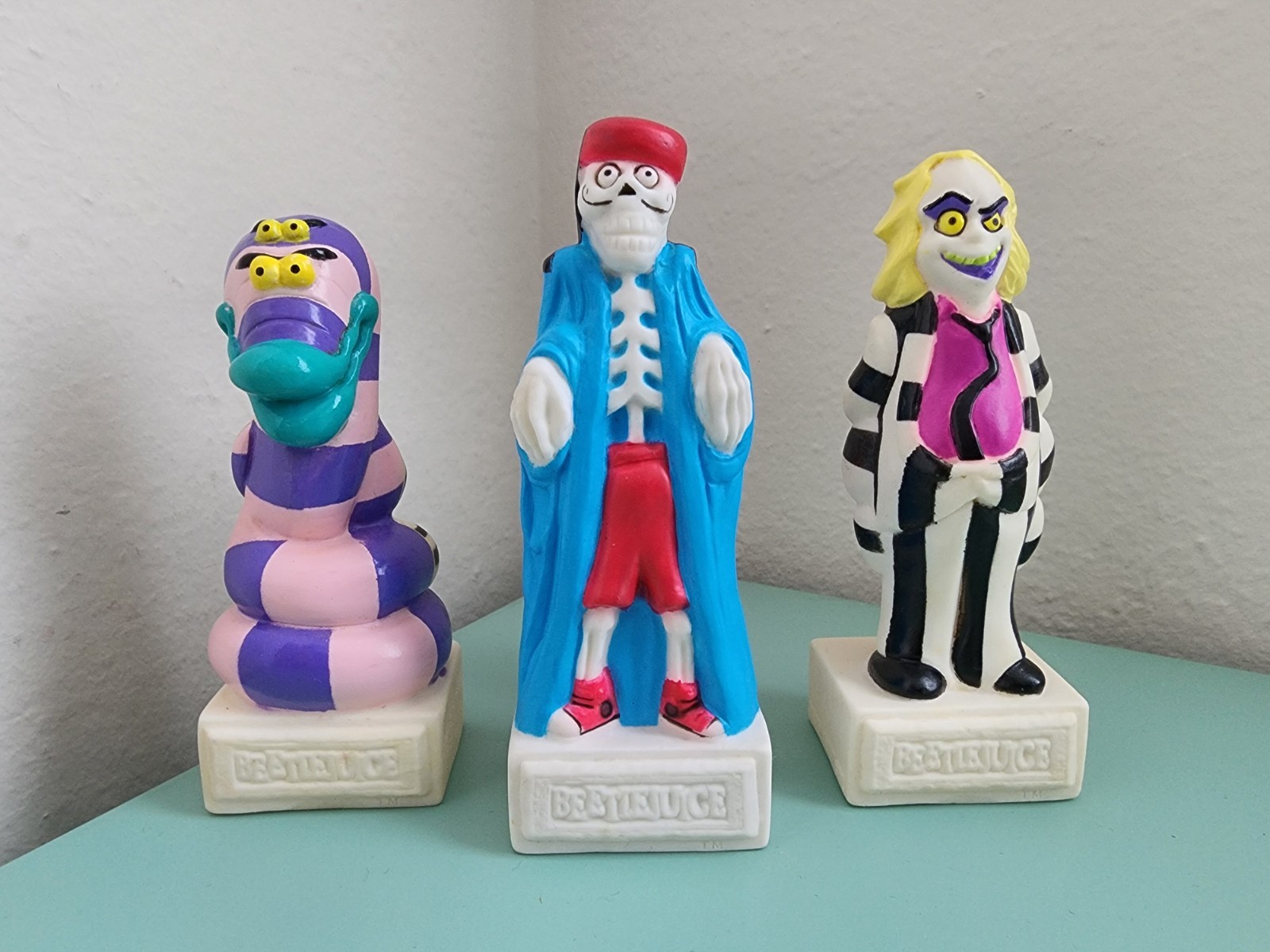 Vintage 1989 Burger King Beetlejuice Toys Lot of 3 Charmer, Ghost Post, Ghost TV