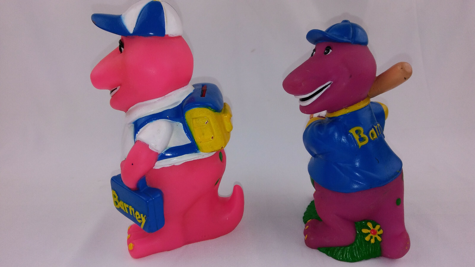 2 Barney The Purple Dinosaur Batter Up Baseball Coin/Piggy Bank Back to School