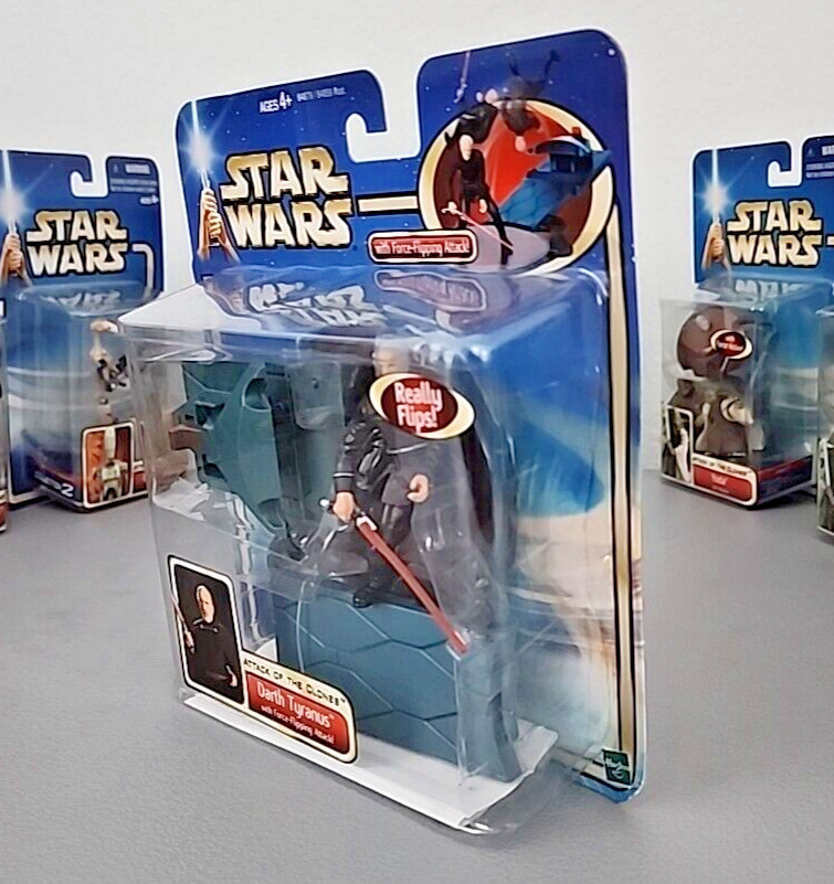 UNOPENED Darth TYRANUS Force Flipping Attack 2001 Hasbro Star Wars AOTC + GIFTS