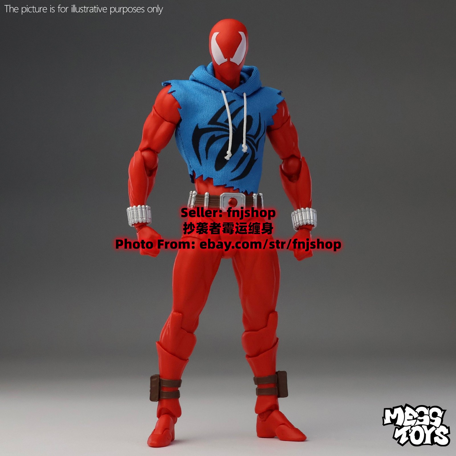 Hot-New Mess Toys Scarlet Hero Spider-Man Blue Suit 1/12 Action Figure US STOCK