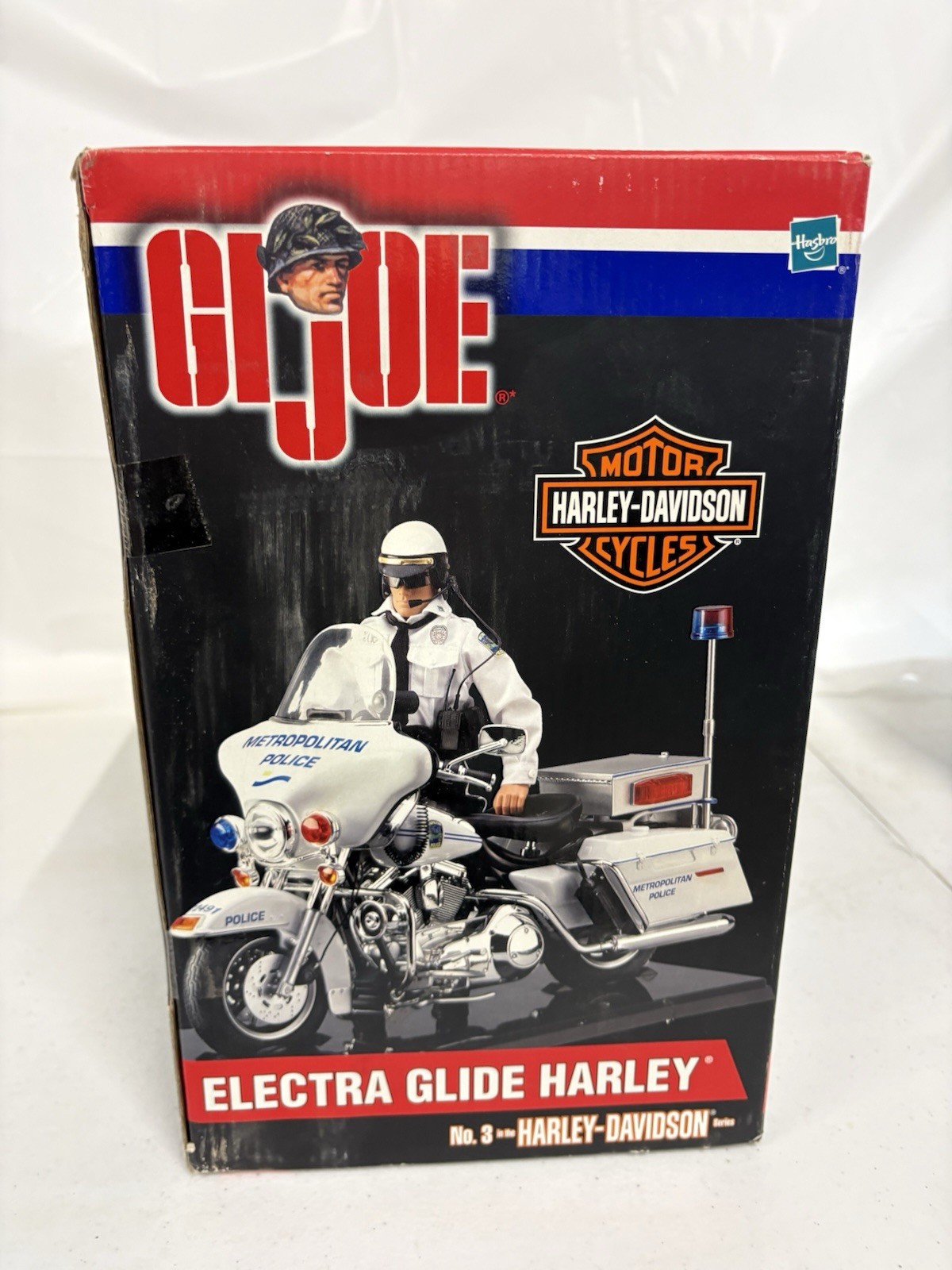 2001 HASBRO 12″ GI JOE ELECTRA GLIDE #3 IN THE HARLEY-DAVIDSON SERIES NEW IN BOX