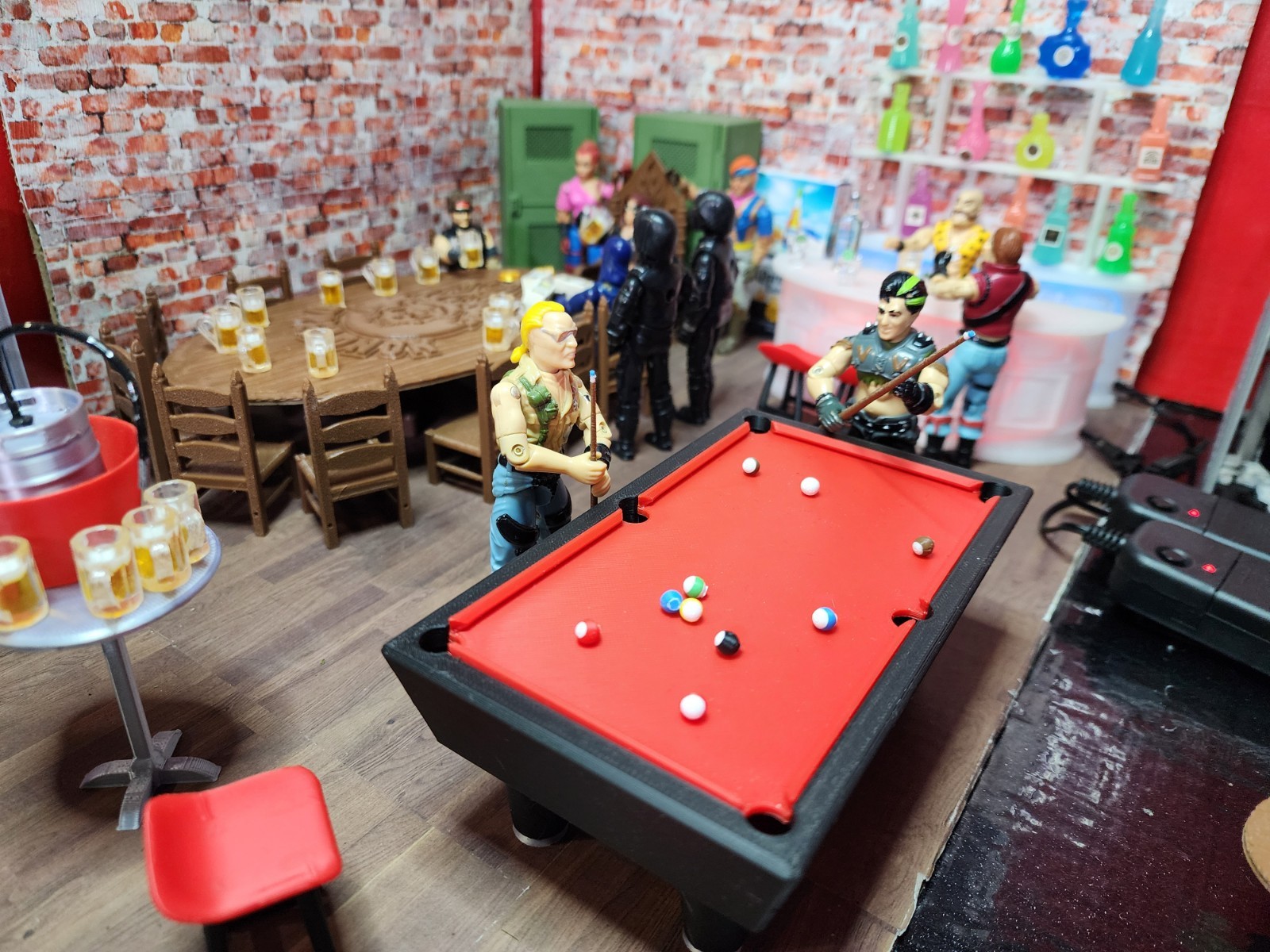 3D Printed Green Pool Table For G.I JOE A.R.A.H. For 3.75″ 1:18 Scale