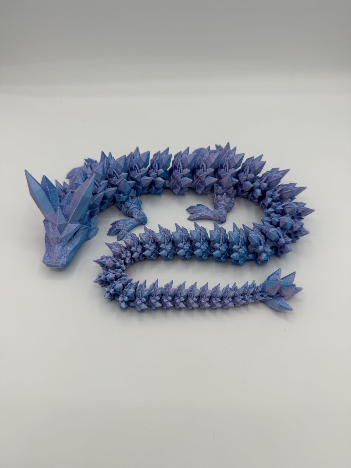 3D Printed Crystal Dragon 21” 60cm Articulated Fidget Toys, Red Gold