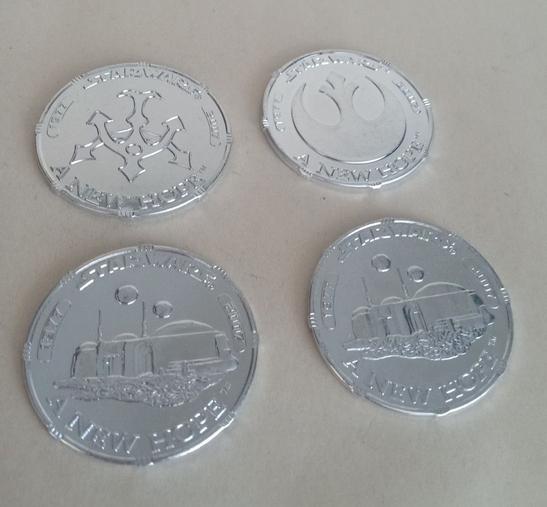 Star Wars loose 30th Anniversary coin lot 4 Luke CZ-4 M’Iiyoom Onith Elis Helrot