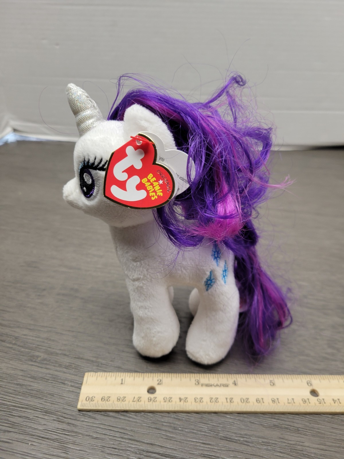 2014 Ty Beanie Babies My Little Pony Sparkle Rarity 7″ Plush With Tags