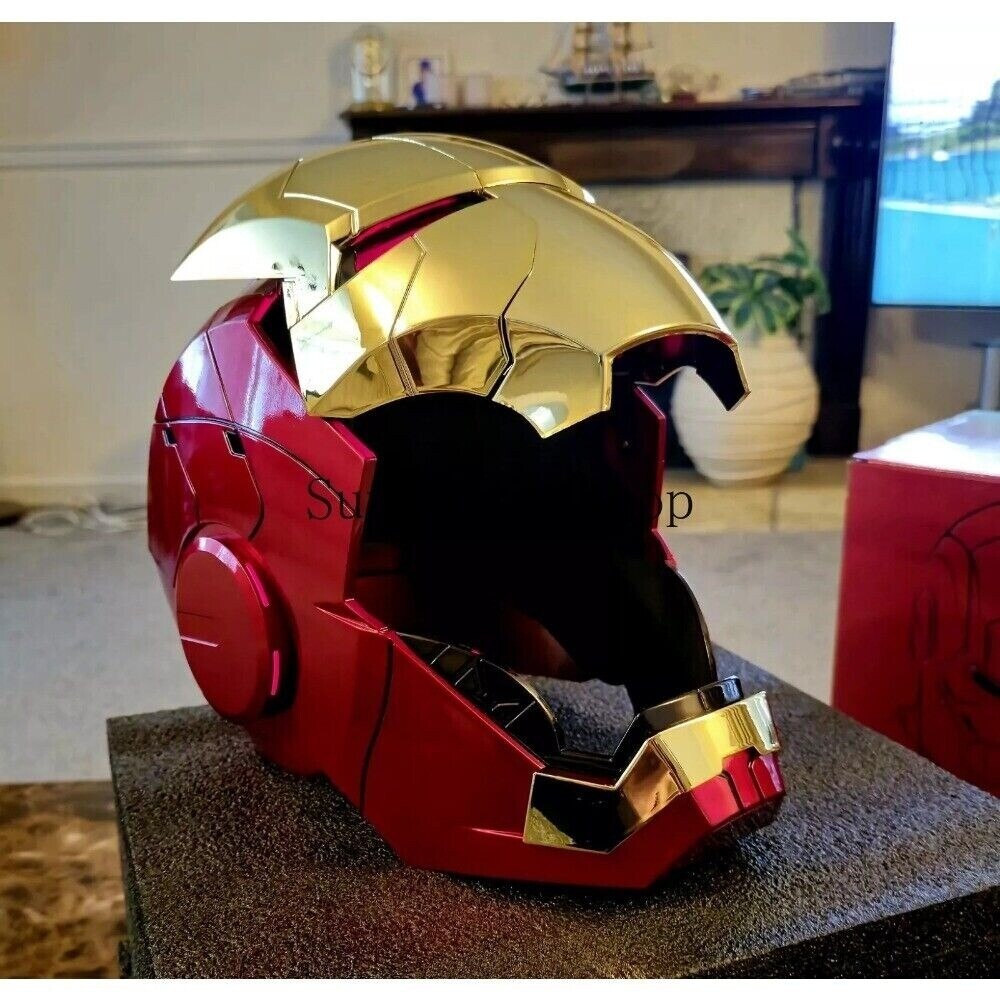 Autoking Iron Man Gold MK5 Helmet Electronic Voice Activated Open&Close Mask New