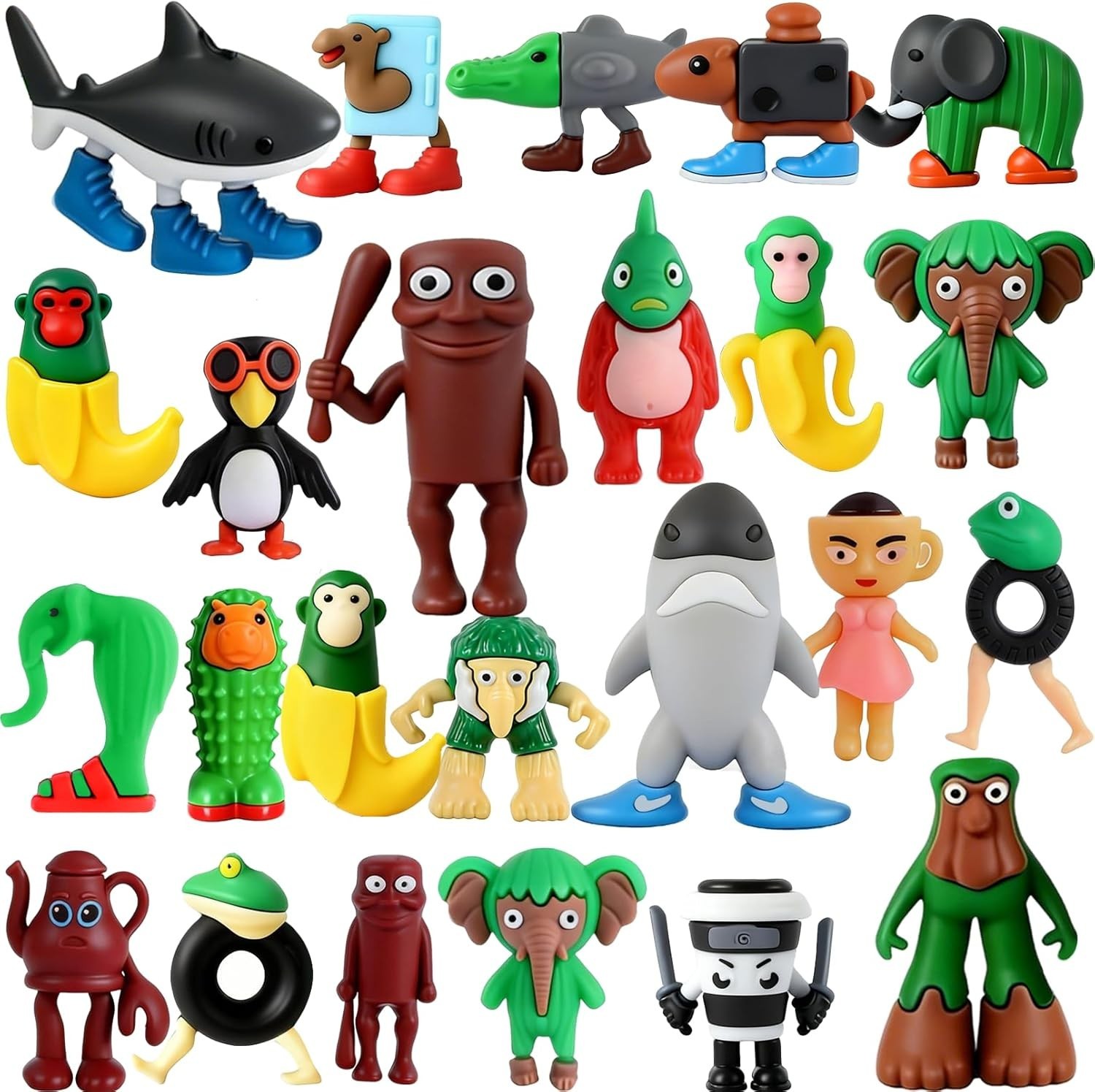24PCS Steal A Brainrot Mini Figures Set – 2 to 3 inches Mini PVC Collectible Toy