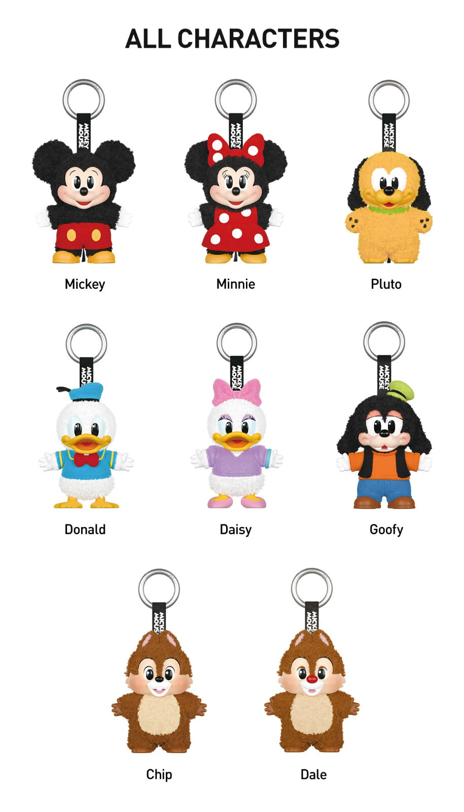 POP MART Mickey Family Cute Together Keychain Series Confirmed Figure Plush Doll