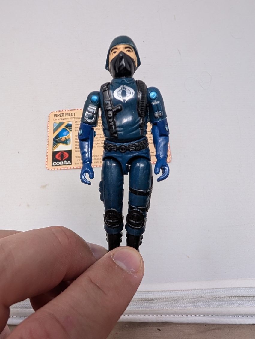 GI JOE ARAH Cobra Viper Pilot Figure 1983 Complete with File Card Vintage G.I.