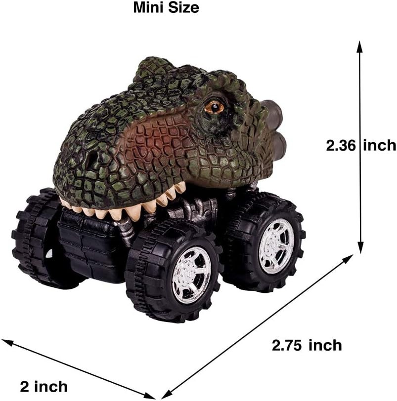 Fun & Educational 4 Pack Dino Pull Back Cars – Perfect Birthday Gifts for Boys
