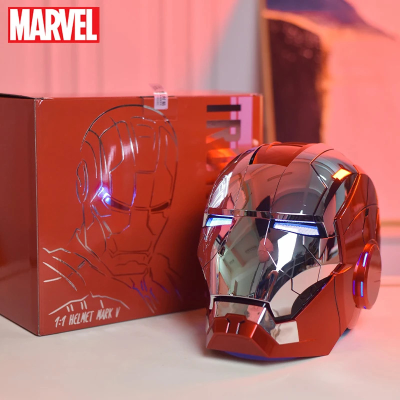 New AutoKing 1:1 Mk5 Iron Man Helmet Cosplay Voice Control Eyes with Light Model