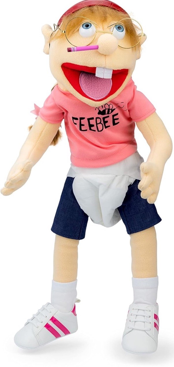 60cm Funny Feebee Jeffy Sister Puppet Child Interaction Plush Doll – PRE OWNED