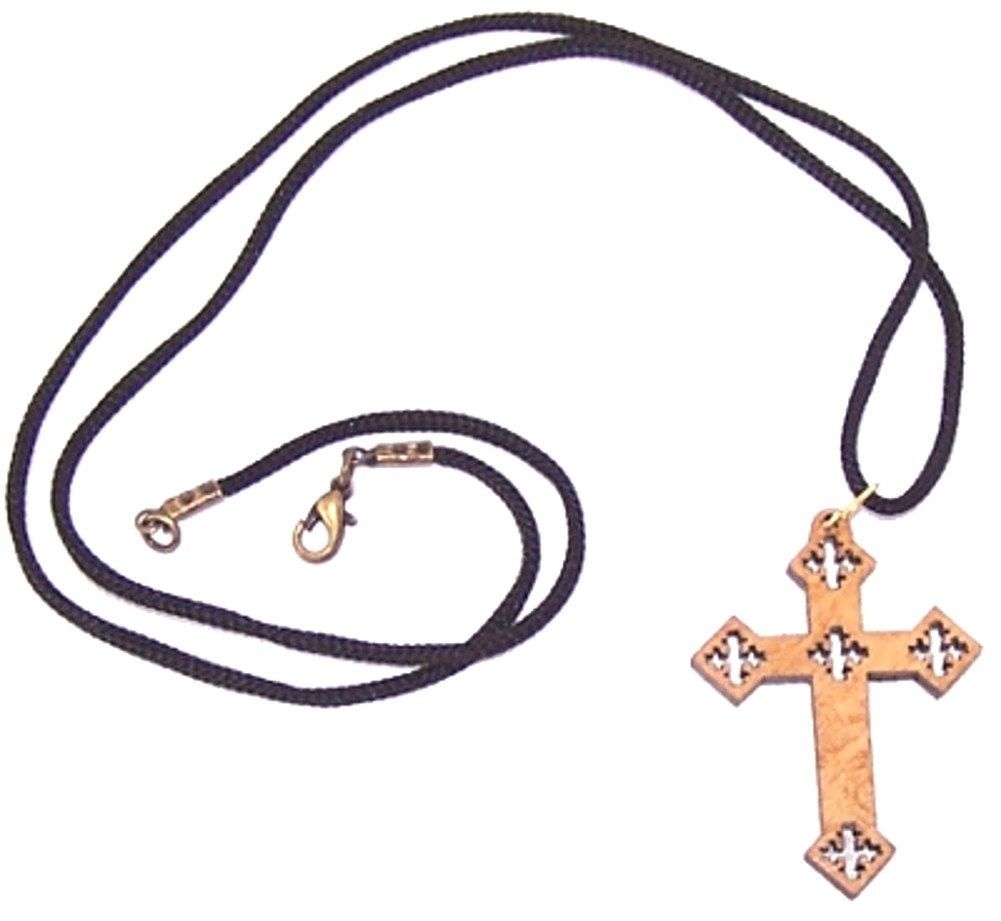 Coptic Cross Style I – olive wood necklace, necklace is 60cm long – 23.5 inches