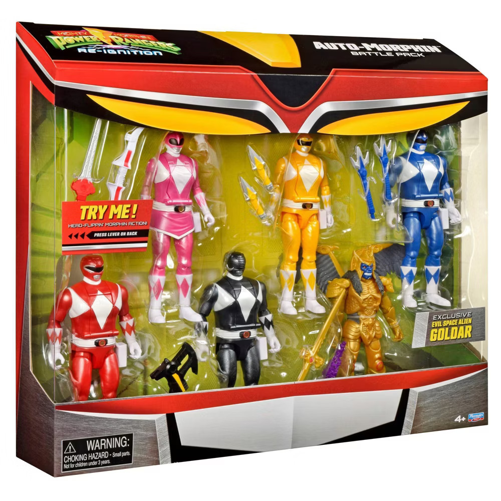 Mighty Morphin Power Rangers Re-Ignition Auto-Morphin 6pk Battle Set with
