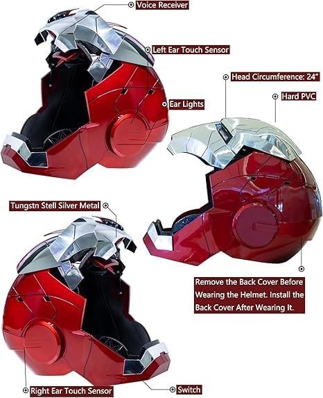 Iron man Mk5 1:1 Electric Helmet Jarvis Wearable Voice Control Halloween Cosplay