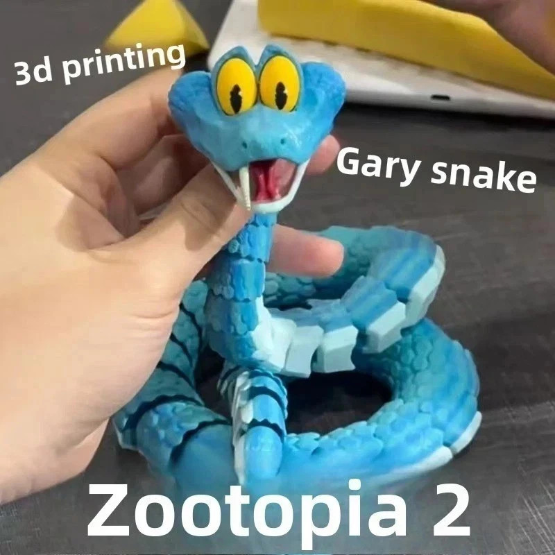 60cm Gary Snake: Disney Zootopia 2 Articulated Simulation Toy Snake, 3d Printed*
