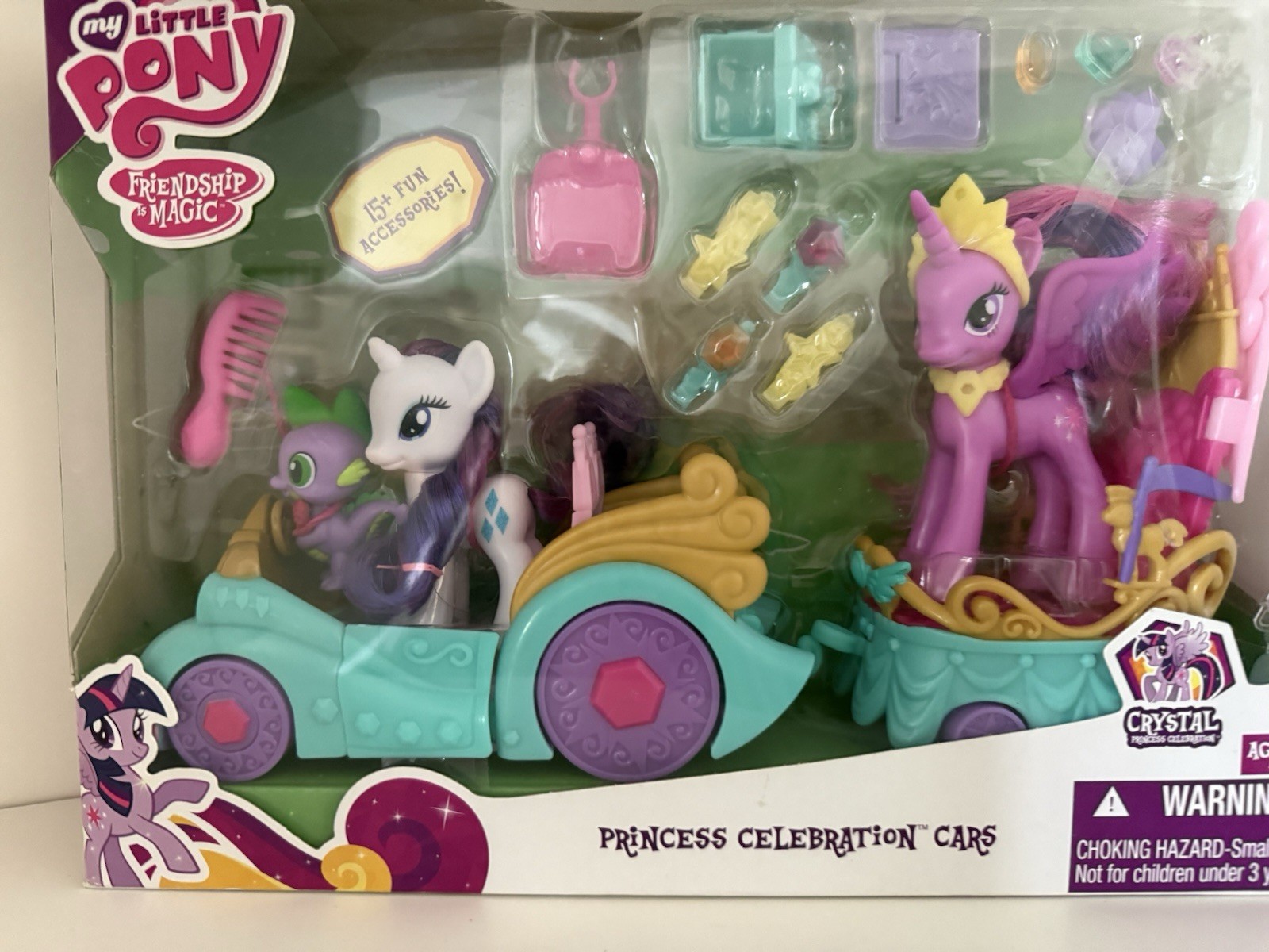MLP G4 Princess Celebration Cars Set w/Princess Twilight Sparkle Spike & Rarity