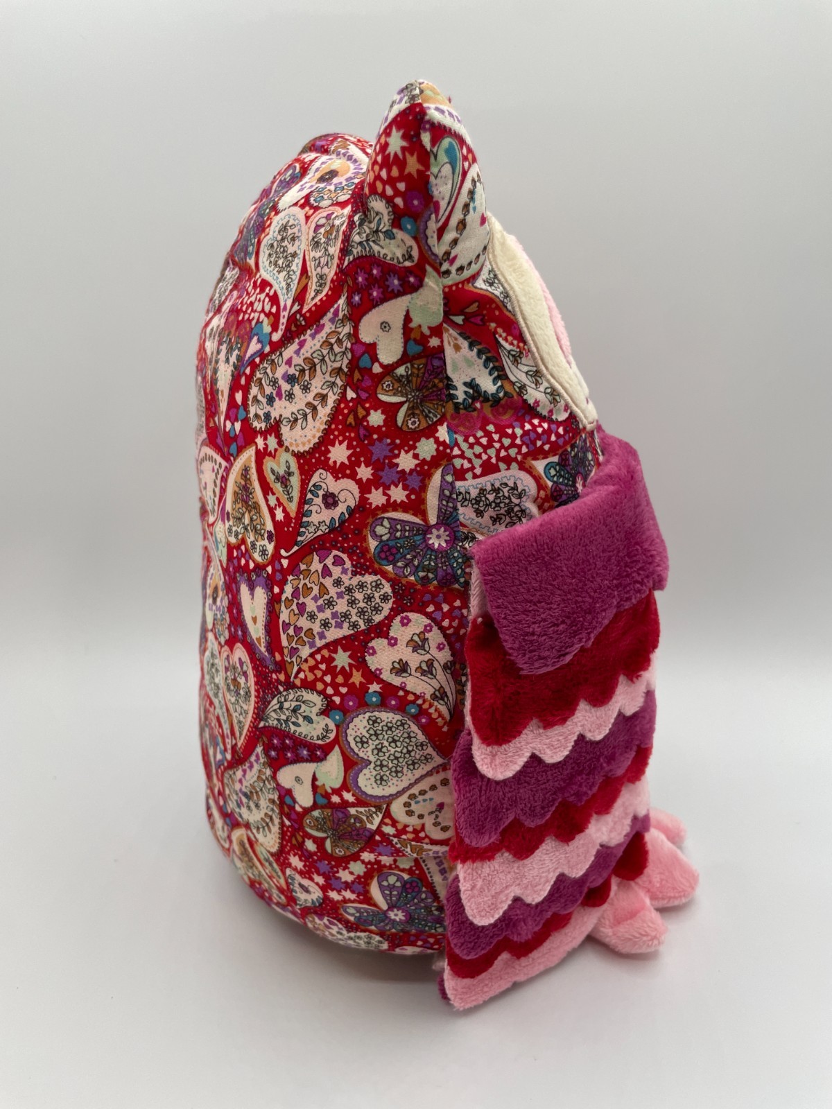 Ganz Red Owl Plush Pink Purple Floral Flowers Heart HV9150 Flutters 12″