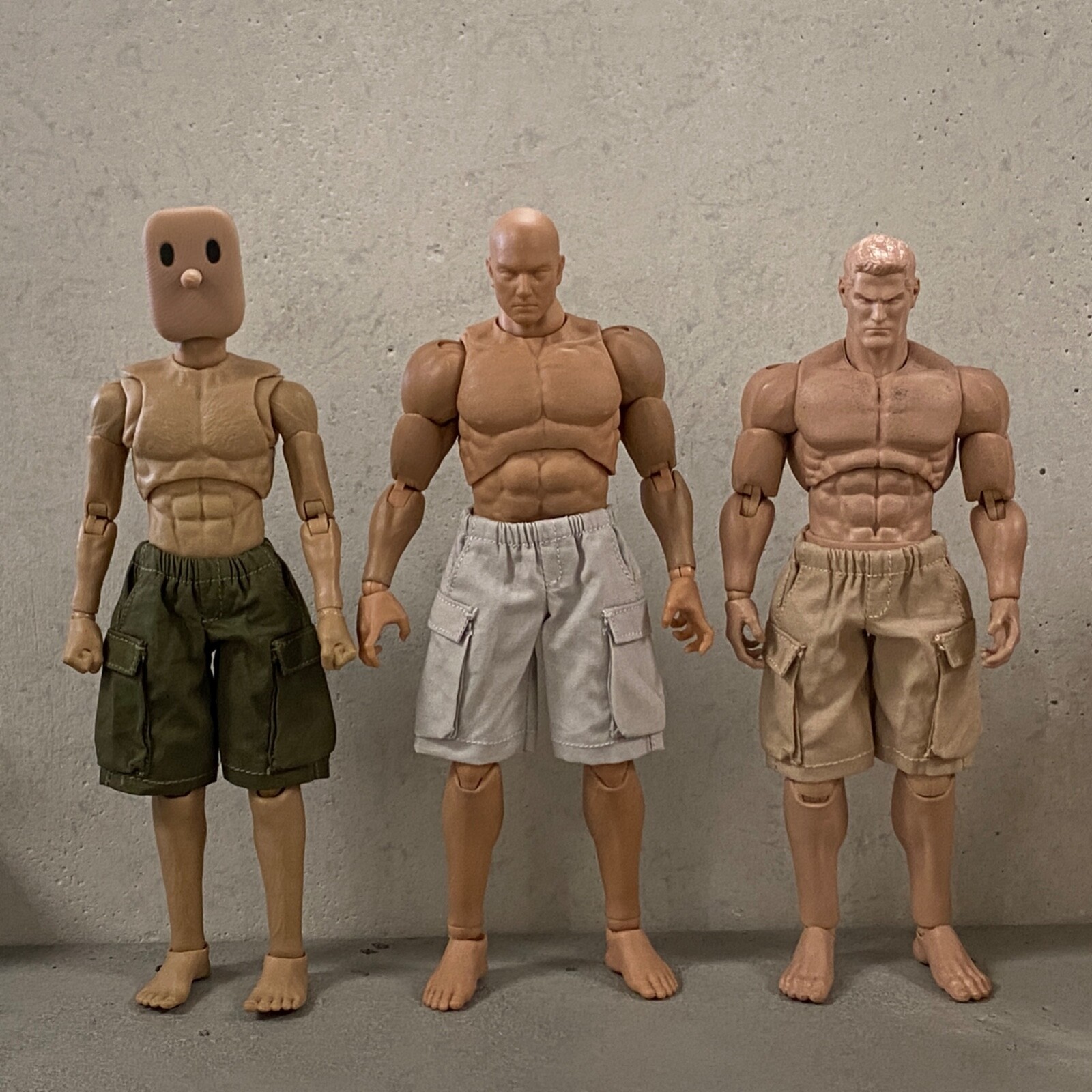 BE-CGS-GRN: 1/12 Green Elastic Waist Cargo Shorts for 6″ Action Figure