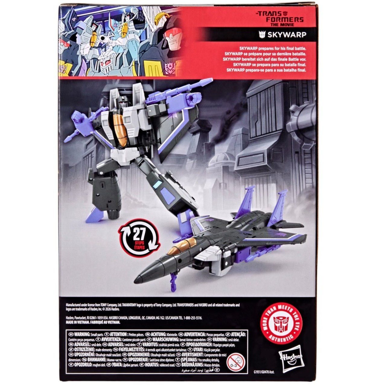 Transformers Studio Series 86 Voyager Class Transformers: The Movie Skywarp