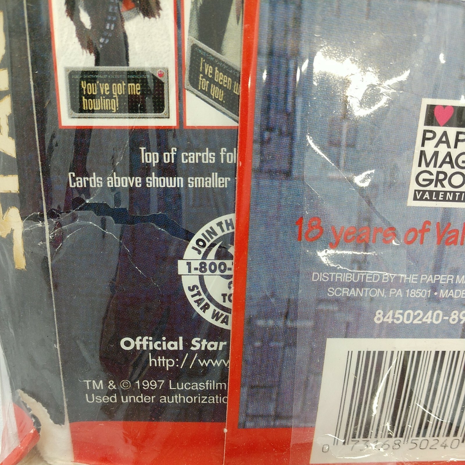 NEW Star Wars 30 Stand-Up Valentines Day Cards Factory Sealed 1997