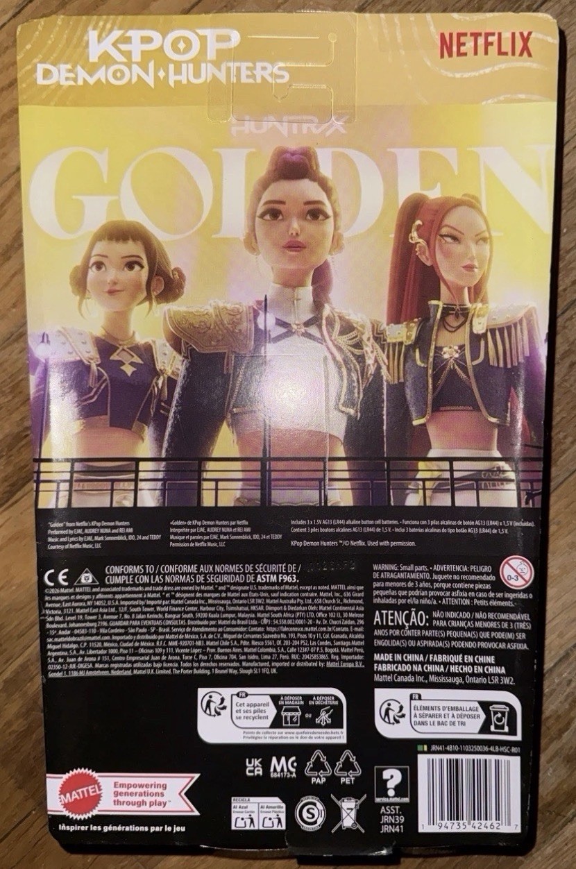 Mattel Kpop Demon Hunters Huntr/x Mira Golden Singing Doll New In Hand!