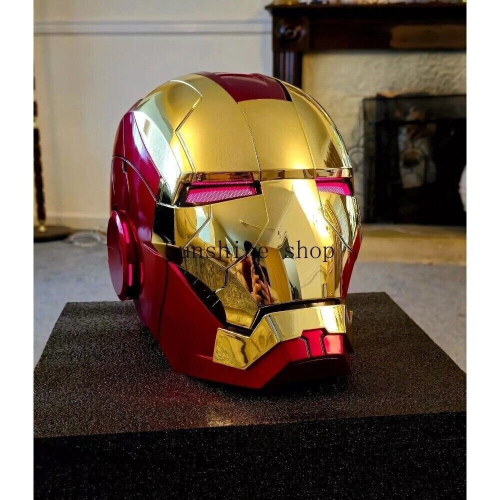 Autoking Iron Man Gold MK5 Helmet Electronic Voice Activated Open&Close Mask New