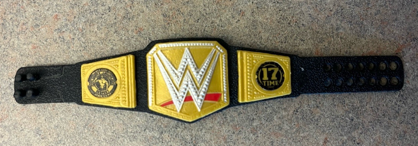 WWE Mattel John Cena 17 Time World Heavyweight Championship Title Belt 4 Figures