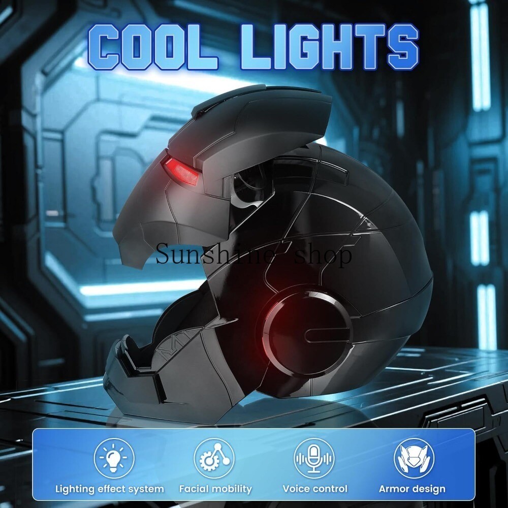 2025 Iron Man MK5 1:1 Helmet Wearable Voice-control Mask Cosplay Black AUTOKING