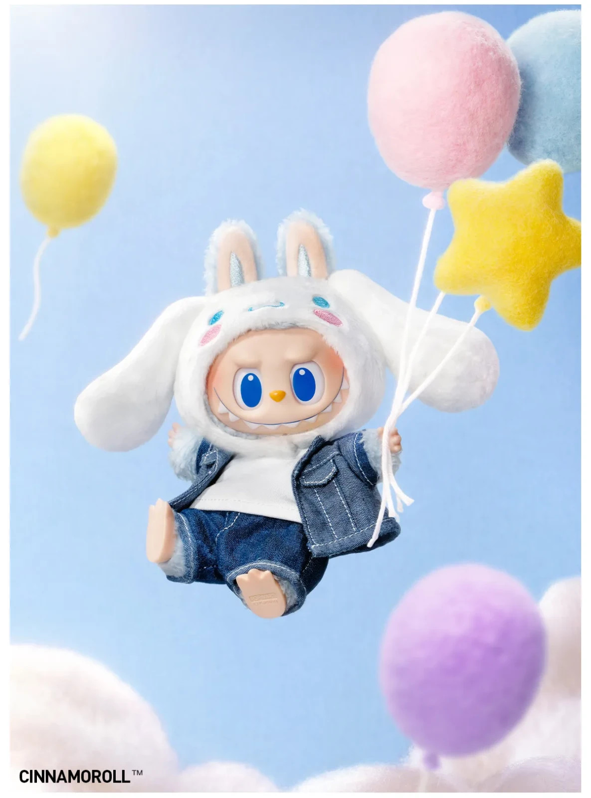 Pop Mart The Monsters x Sanrio Labubu Cinnamoroll Plush Doll Pendant New OpenBox