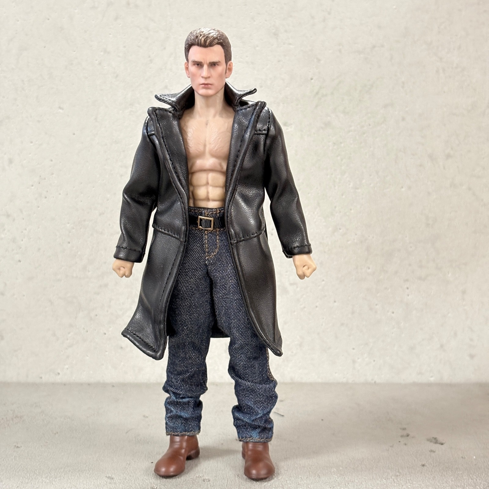 PB-PUN-JKT: 1/12 scale Punisher Style Faux Leather Coat for 6 inch action figure