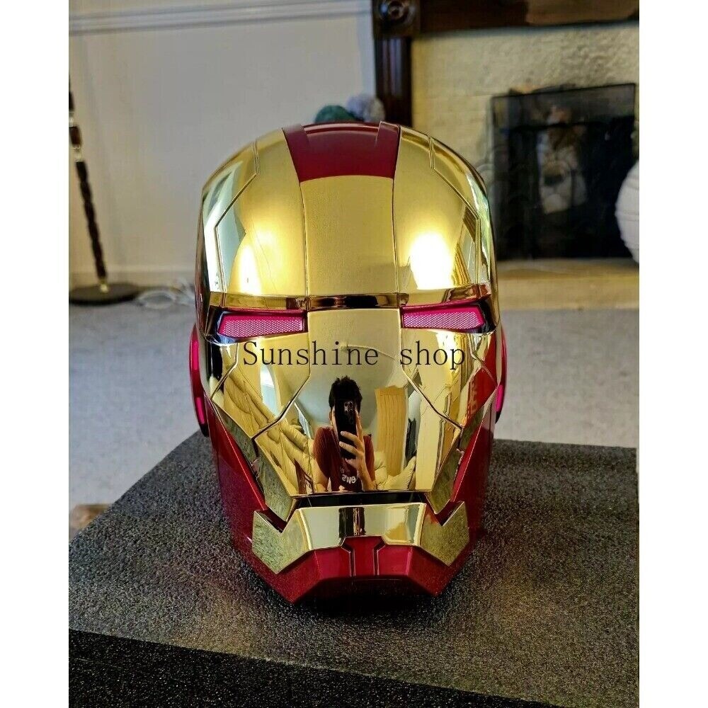 Autoking Iron Man Gold MK5 Helmet Electronic Voice Activated Open&Close Mask New