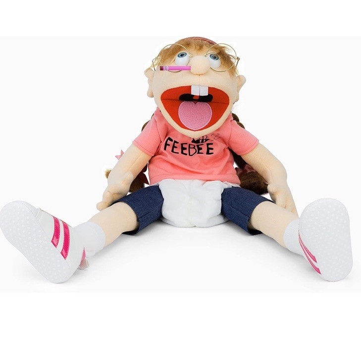 60cm Funny Feebee Jeffy Sister Puppet Child Interaction Plush Doll – PRE OWNED