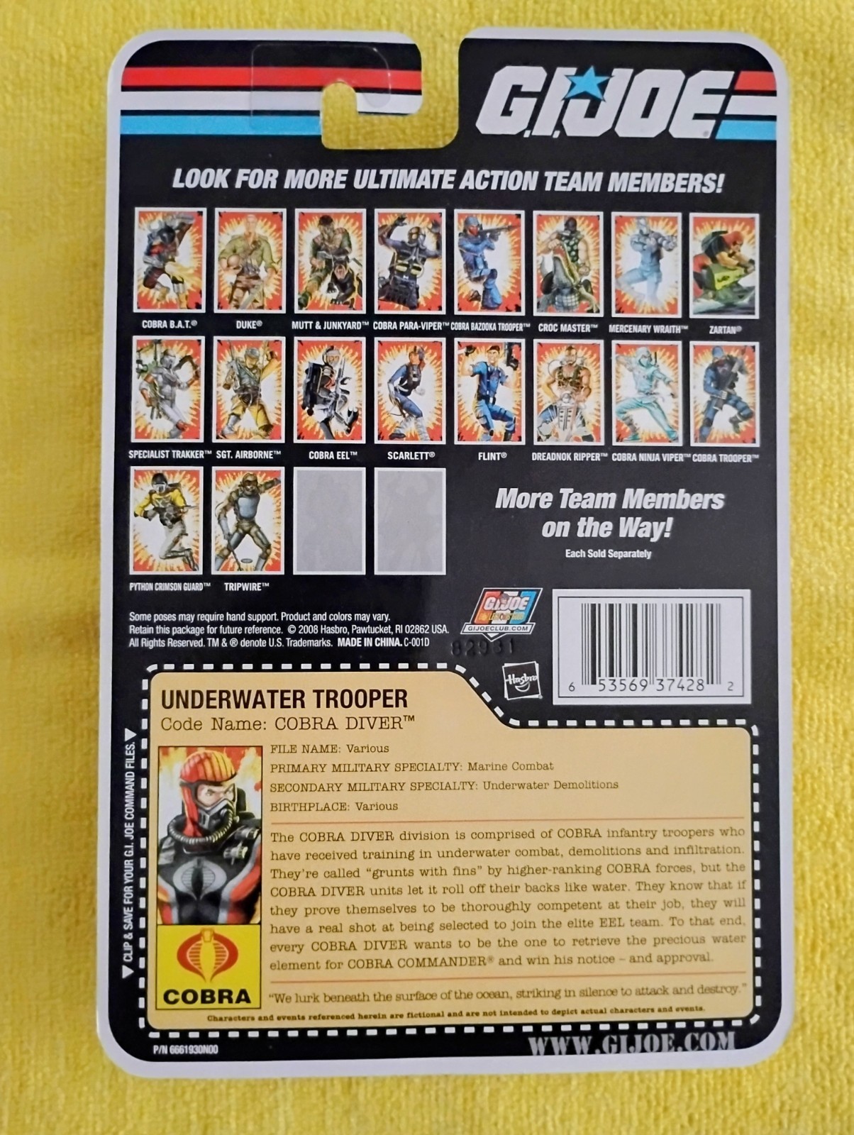 GI Joe Comic/Cartoon Series 4 Figs,Cobra Enemy, Saboteur, Android,Diver,Serpent